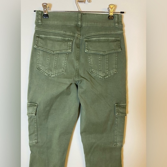 SPANX size Small S/P Stretch Twill Ankle Cargo Pant Soft Sage Olive $128 NWT NEW - Picture 11 of 15